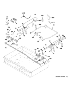 Gas And Burner Parts Diagram and Parts List for ZGU364NDP8SS  General Electric Cooktop