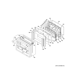 Door Assembly Diagram and Parts List for ZHP304ETV2SS  General Electric Wall Oven