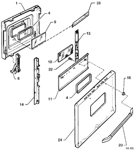 DOOR Diagram and Parts List for HRMF2300SM-4  General Electric Range
