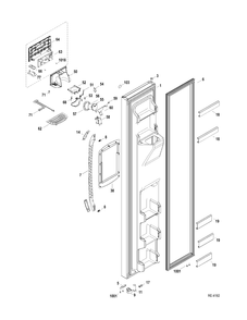 FZ DOOR Diagram and Parts List for GSRS3KLZAFBS  General Electric Refrigerator