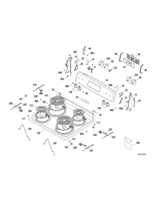 CONTROLS-COOKTOP Diagram and Parts List for JCBP35DP2BB  General Electric Range
