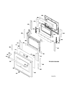 DOOR Diagram and Parts List for CC2S985SET3SS  General Electric Range
