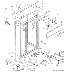 CASE PARTS Diagram and Parts List for ZISS360DRKSS  General Electric Refrigerator