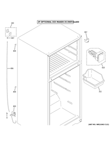 Ice Maker Diagram and Parts List for GTE17DTNGRCC  General Electric Refrigerator