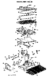 Unit Diagram and Parts List for TBF14SJBL  General Electric Refrigerator