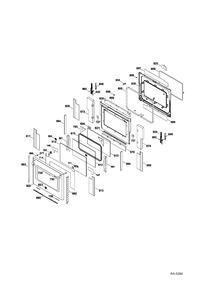 DOOR Diagram and Parts List for CBC980ST3SS  General Electric Range