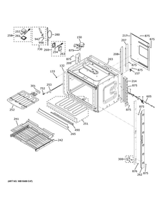 Upper Oven Diagram and Parts List for JKD5000DN2WW  General Electric Wall Oven
