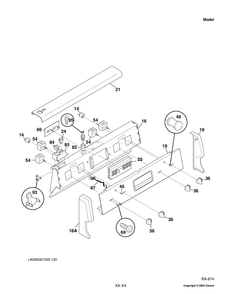 BACKGUARD Diagram and Parts List for GRSF3251ZB-1  General Electric Range