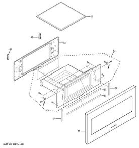 Door Parts Diagram and Parts List for ZWL1126SJ1SS  General Electric Microwave