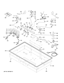 GAS & BURNER PARTS Diagram and Parts List for PGP9030SL1SS  General Electric Cooktop