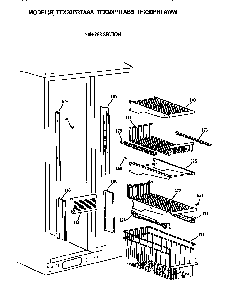 Freezer Section Diagram and Parts List for TFX30PRTABB  General Electric Refrigerator