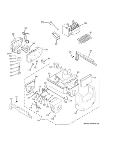 Ice Maker/dispenser Diagram and Parts List for GSE26HMECHES  General Electric Refrigerator