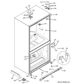 Case Parts Diagram and Parts List for PGSS5NFZHSS  General Electric Refrigerator