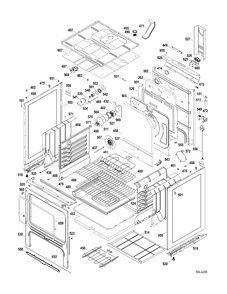 CHASSIS PARTS Diagram and Parts List for JCBP820ST1SS  General Electric Range