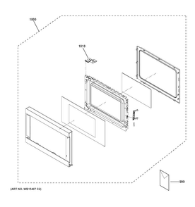 Door Parts Diagram and Parts List for JEM3072DH1WW  General Electric Microwave