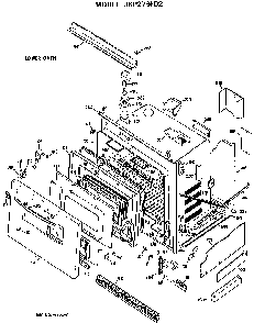 Lower Oven Diagram and Parts List for JKP27*D2  General Electric Wall Oven