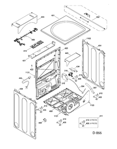 CABINET Diagram and Parts List for GFMS150GD0WW  General Electric Dryer