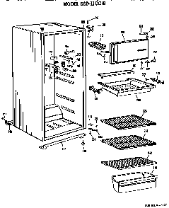Cabinet Parts Diagram and Parts List for SSD11CCBRWH  Hotpoint Refrigerator