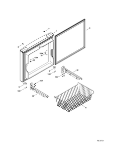 FZ DOOR Diagram and Parts List for GDRC0KBXARWW  General Electric Refrigerator