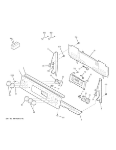 Control Panel Diagram and Parts List for JB755SJ1SS  General Electric Range