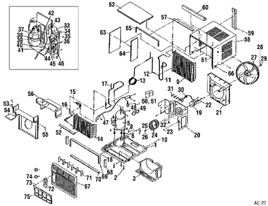 AIR CONDITIONER Diagram and Parts List for DWC-070C  General Electric Air Conditioner