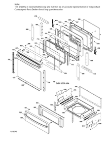 DOOR & DRAWER PARTS Diagram and Parts List for JCB840DF2WW  General Electric Range