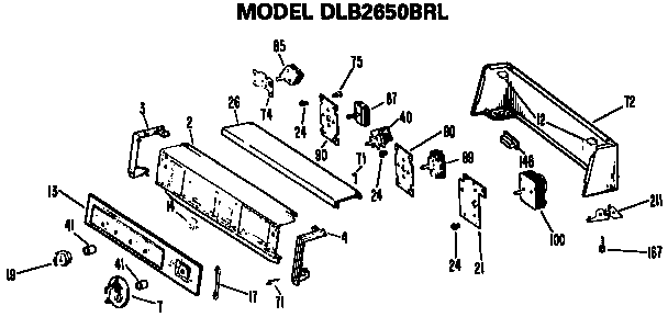 Control Panel Dlb2650brl Only Diagram and Parts List for DLB2650BRL  Hotpoint Dryer