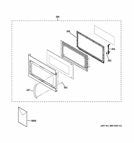 Door Parts Diagram and Parts List for RVM5160DH1CC  Hotpoint Microwave
