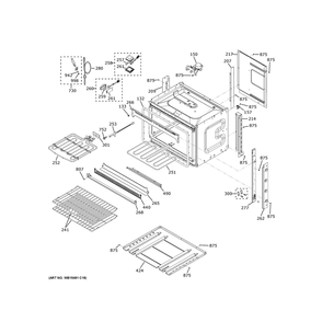 Body Parts Diagram and Parts List for JTS5000SV2SS  General Electric Wall Oven