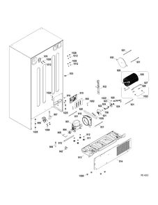 SYSTEM Diagram and Parts List for GSRC5KLZAFBB  General Electric Refrigerator