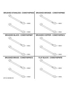 Cafe Customization Diagram and Parts List for CKD70DP2N4S1  General Electric Wall Oven