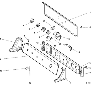 CONTROL GROUP Diagram and Parts List for 66461T2WW  General Electric Dryer