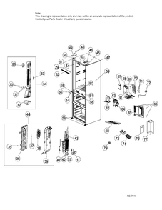 CABINET Diagram and Parts List for HRF15N3BGF  General Electric Refrigerator