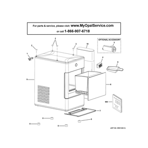 Opal Ice Maker Diagram and Parts List for XPIO13SW1SO  General Electric Ice Maker