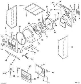 UPPER CABINET Diagram and Parts List for MLC275CW1  General Electric Washer