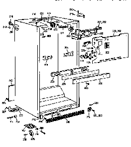 Cabinet Parts Diagram and Parts List for TBT25JAXLRWW  General Electric Refrigerator