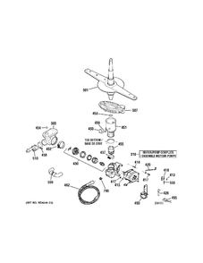 MOTOR & PUMP Diagram and Parts List for GNSC347P00WW  General Electric Dishwasher