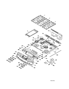 CONTROL PANEL & COOKTOP Diagram and Parts List for PGS975SER3SS  General Electric Range