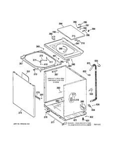 CABINET Diagram and Parts List for 57491D0WW  General Electric Washer
