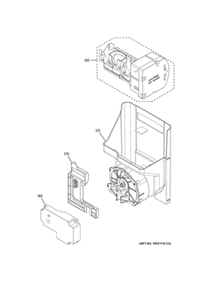 Ice Maker & Dispenser Diagram and Parts List for GFE24JBLAFTS  General Electric Refrigerator