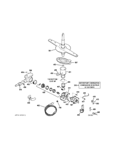 MOTOR & PUMP Diagram and Parts List for MSD2100R00WW  General Electric Dishwasher