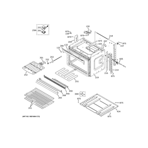 Lower Oven Diagram and Parts List for JKD5000DV2BB  General Electric Wall Oven
