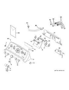 Controls And Backsplash Diagram and Parts List for GTW490ACJ8WS  General Electric Washer