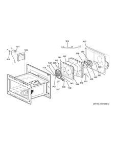 Interior Parts Diagram and Parts List for PK7800SK8SS  General Electric Wall Oven