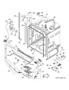 Body Parts (1) Diagram and Parts List for GDF670SYV0FS  General Electric Dishwasher