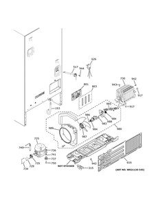 Machine Compartment 1 Diagram and Parts List for GBE21DGKURBB  General Electric Refrigerator