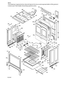 BODY PARTS Diagram and Parts List for JCBS630DF2WW  General Electric Range