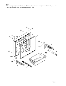 FZ DOOR Diagram and Parts List for GDE21DGKAKBB  General Electric Refrigerator