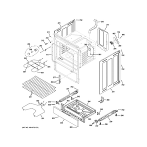 Body Parts Diagram and Parts List for GRF500SV2SS  General Electric Range