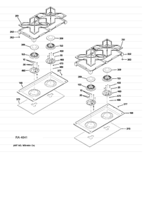 COOKTOP Diagram and Parts List for ZDP364NRP7SS  General Electric Range